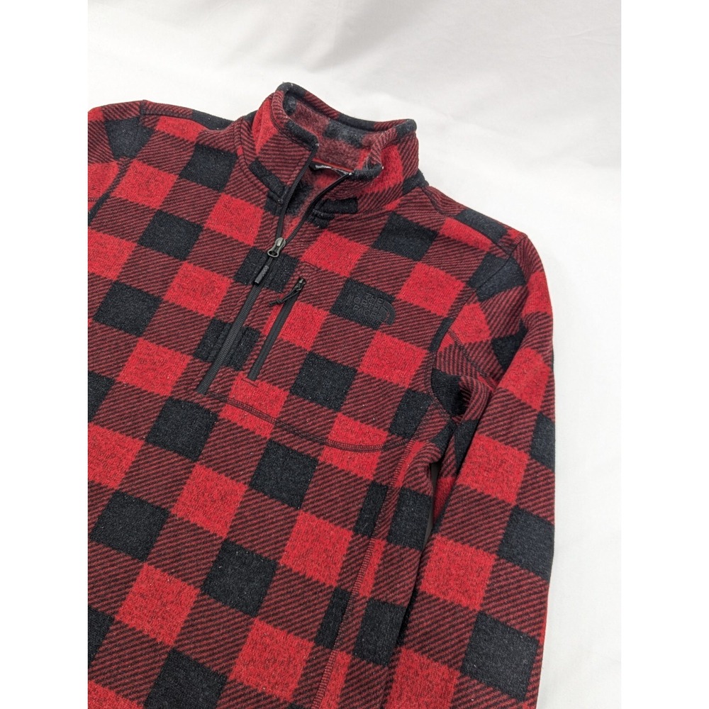 The North Face Jacket Men Small Multi Plaid Fleece Lined Long Sleeve Quarter Zip
